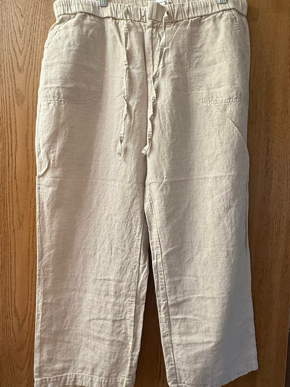 Liz Claiborne Wide Leg Drawstring Pants in Light Beige